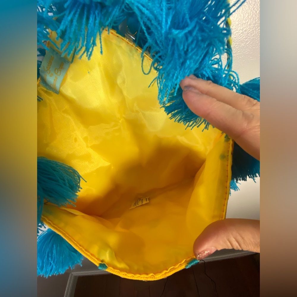 Vibrant Teal and Yellow Floral Clutch Antica Sartoria by Giacomo Cinque - Picture 8 of 10